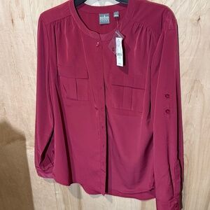 New York & Company Women's L Pink Blouse